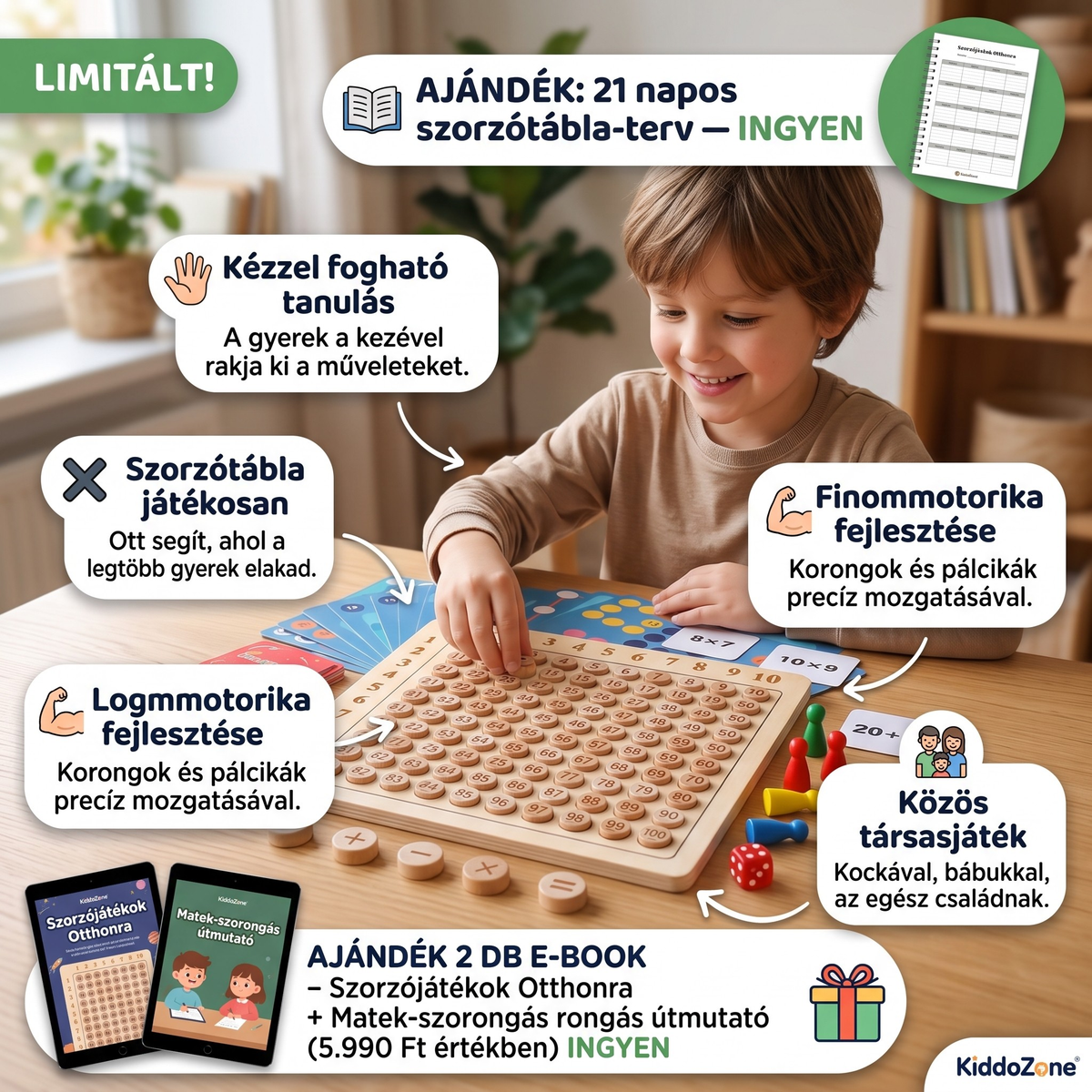 KiddoZone - Matematikai társasjáték (3 bónusszal)